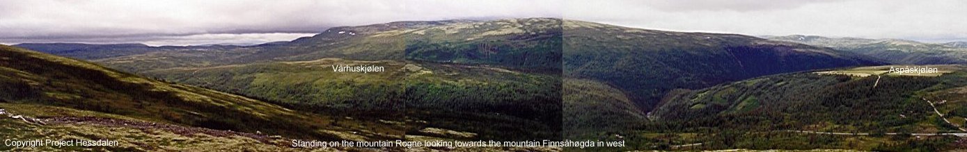 Hessdalen, utsikt mot vest, fra Rognefjell