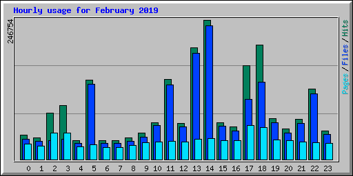 Hourly usage for February 2019