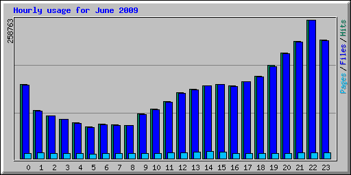 Hourly usage for June 2009