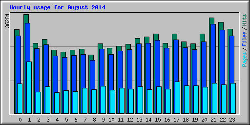 Hourly usage for August 2014