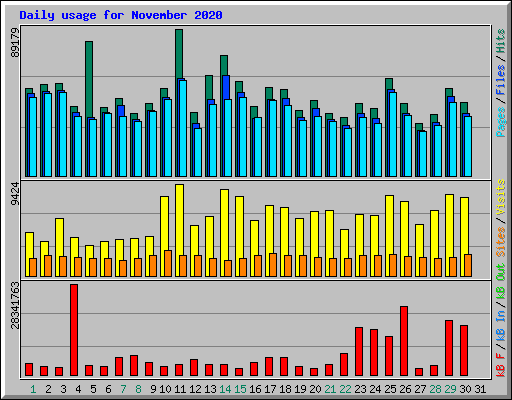 Daily usage for November 2020